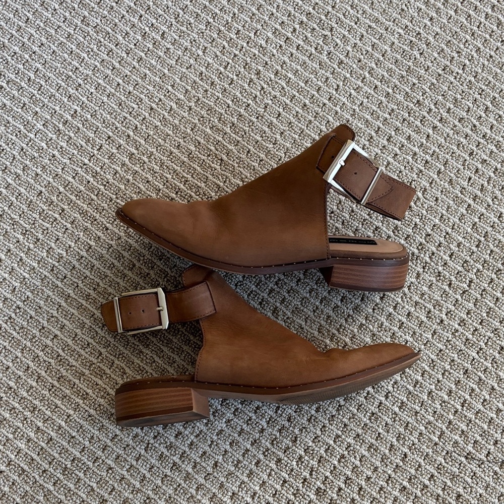 Steven by Steve Madden. Leather Slingback Cutout Mules